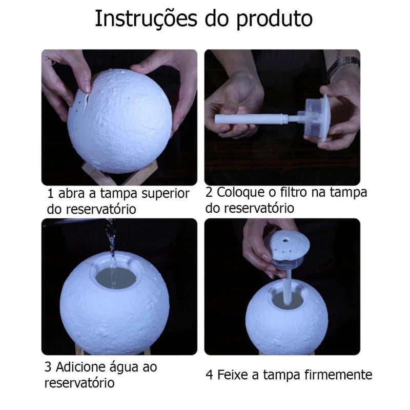 Lâmpada Umidificador Lua